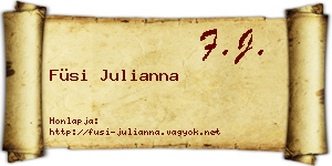 Füsi Julianna névjegykártya